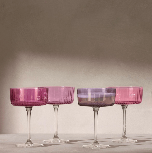 Gems Champagne/Cocktail Glass 230ml Assorted Garnet x 4