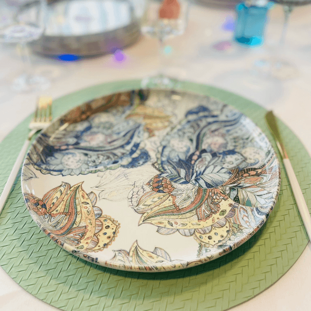 ASSIETTES ROSES FLORALES x6