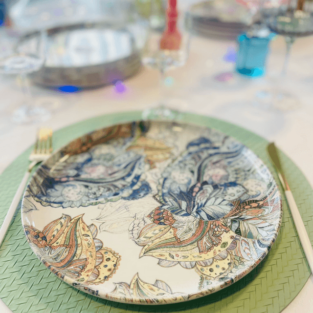 ASSIETTES BLEUES FLORALESx6