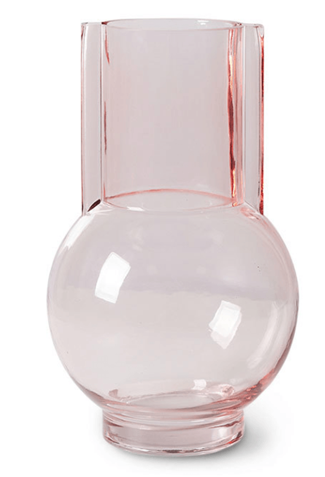 Glass vase SUNDAE PINK 10*23