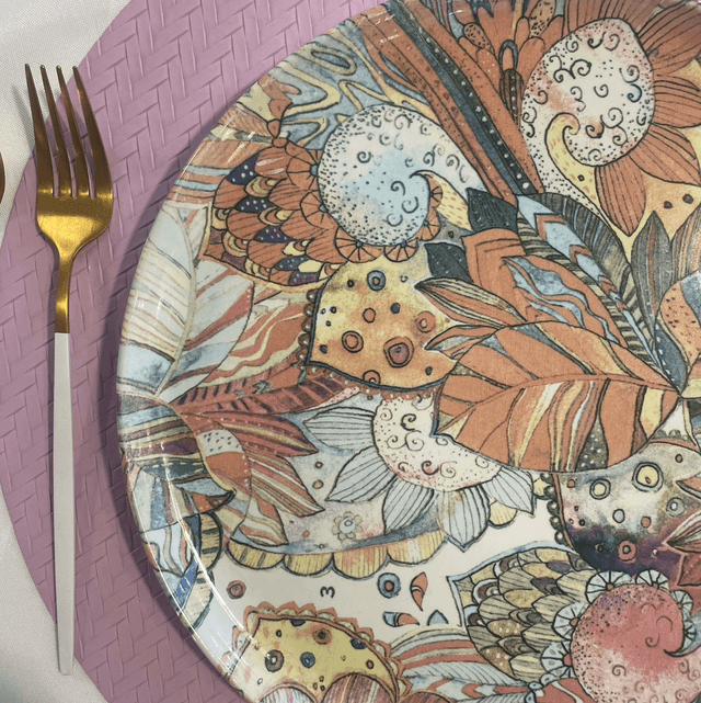 ASSIETTES ROSES FLORALES x6