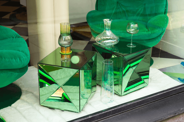 TABLE APPOINT SHIFRA MIROIR VERT