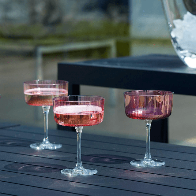Gems Champagne/Cocktail Glass 230ml Assorted Garnet x 4