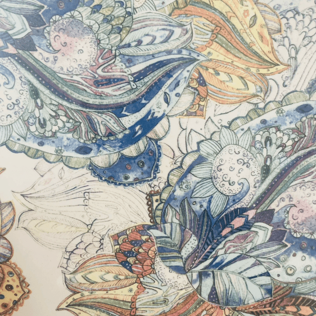 ASSIETTES BLEUES FLORALESx6