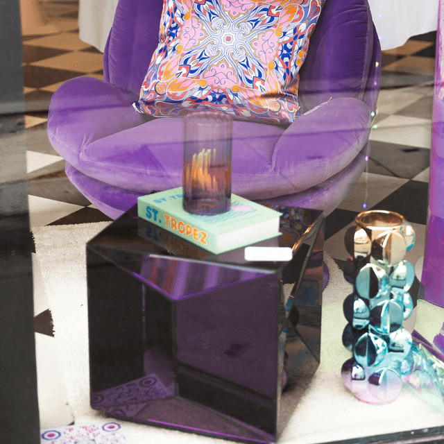 TABLE APPOINT SHIFRA MIROIR VIOLET