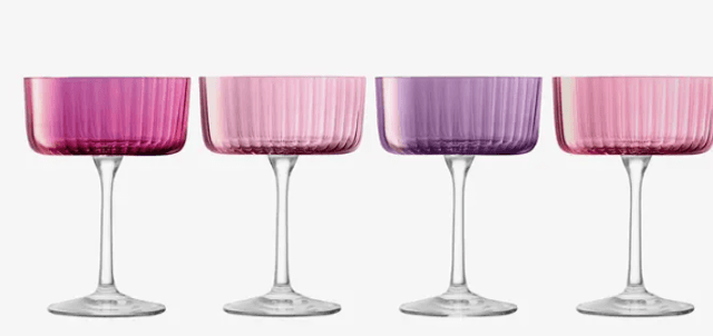 Gems Champagne/Cocktail Glass 230ml Assorted Garnet x 4