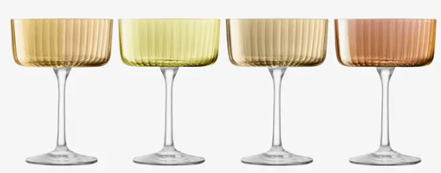 Gems Champagne/Cocktail Glass 230ml Assorted Amber x 4