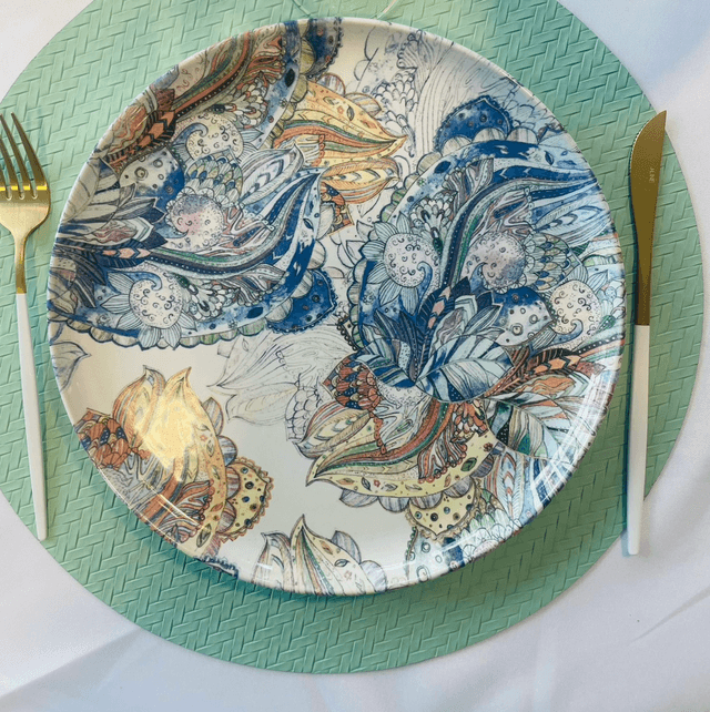 ASSIETTES BLEUES FLORALESx6