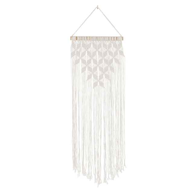 Décoration murale Macrame Long - coton - blanc