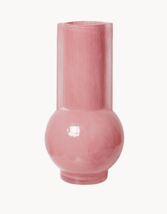 GLASS VASE FLAMINGO PINK